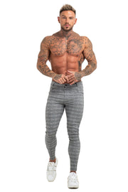 Mens Grey Plaid Trousers - MensFashionsWorld 