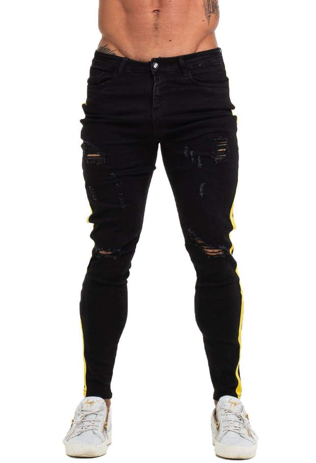 Mens Skinny Ripped Black Jeans - MensFashionsWorld 