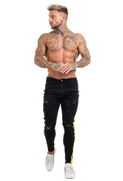 Mens Skinny Ripped Black Jeans - MensFashionsWorld 