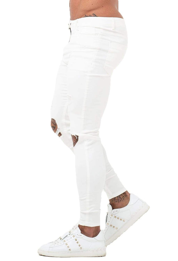 White Ripped Skinny Jeans - MensFashionsWorld 