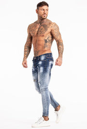 Light Blue Ripped Slim Fit Jeans