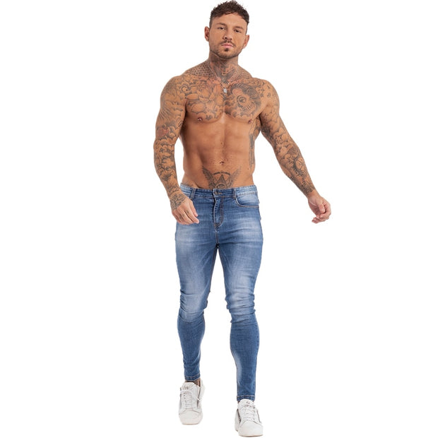 Blue Washed Denim Jeans For MEN
