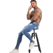 Blue Washed Denim Jeans For MEN