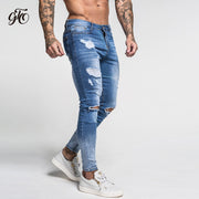 Light Blue Super Skinny Cotton Comfortable Jeans For MEN - MensFashionsWorld 